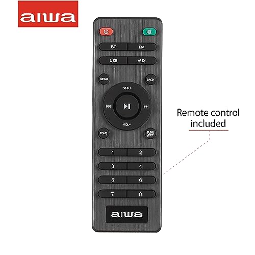 Aiwa Exos 5 Wireless Speaker - Unleash Powerful Sound and Versatile Connectivity On-The-Go Experience Bluetooth Freedom, FM Radio, Clock, 20W RMS, LCD Display, and Alarm Clock Functionality - size: Exos-5