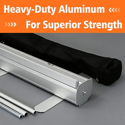 Customized Retractable Banner Aluminum Alloy Frame Portable,Durable,Suitable For Commercial Promotion,Event Display, Advertising,Home Use -with Carry Bag And Stand- Made in USA，33"x81" (style 2)