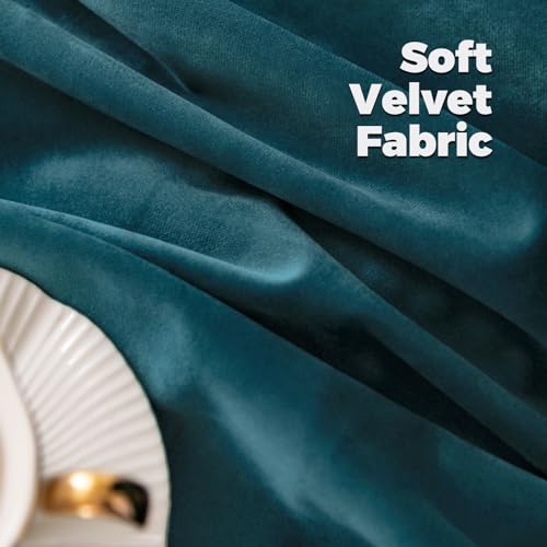 BGment Velvet Blackout Curtains for Living Room, 2 Panels, 42x84 Inch, Teal - color: Teal, size: 42"W x 84"L (Pack of 2)