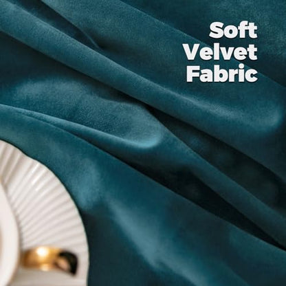 BGment Velvet Blackout Curtains for Living Room, 2 Panels, 42x84 Inch, Teal - color: Teal, size: 42"W x 84"L (Pack of 2)