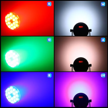 16-Pack IP67 Waterproof LED UV RGBWA 6-in-1 Par Light Outdoor Uplighting DMX Control Wash Strobe Effect DJ Light for Halloween Christmas Night Club Disco Club Church Wedding Bar - color: 16-PACK