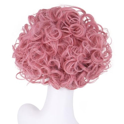 Short Curly Pink Wigs for Women Pastel Retro Hairstyles Lolita Cosplay - color: Pink