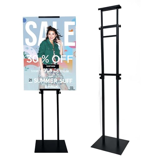 Heavy Duty Adjustable Pedestal Sign Stand, Double for Poster & Foam Display