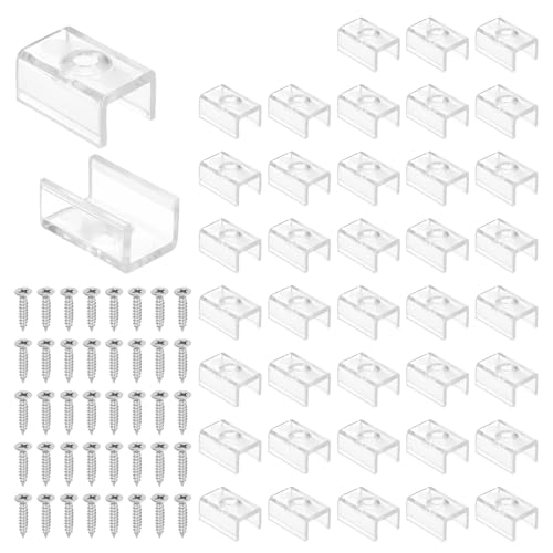 PATIKIL LED Strip Light Clips, 48pcs Mounting Bracket Fixing Clips Plastic Clamp Holders with 304 Stainless Steel Screws for 11.9mm-12.4mm Width Neon RGB Light Cable Ribbon - size: 11.9mm-12.4mm