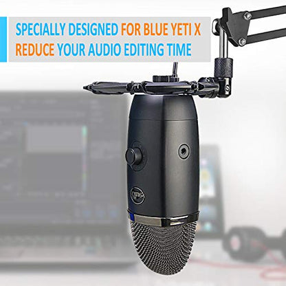 YOUSHARES Blue Yeti X Shock Mount, Latest Alloy Shockmount Reduces Vibration and Shock Noise Matching Boom Arm Mic Stand, Designed for Blue Yeti X Microphone