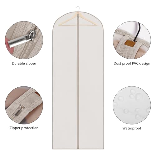 Zilink Dress Bags for Gowns Long Garment Bags for Hanging Clothes 65 in - size: 65"-3pcs