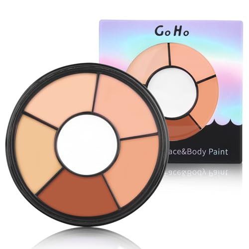 Go Ho 6 Colors Flesh Face Body Paint,Cream Washable Formula Face Painting for Halloween Cosplay,Body Paint SFX Makeup Palette,Professional Face Paint Vampire Zombie Makeup - color: 6 Colors Flesh Makeup