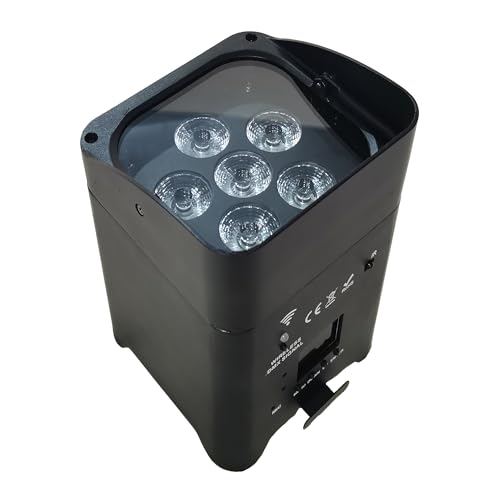 JUNMAN 6x18W RGBWAP 6 in 1 Wireless DMX Battery Power Led Par Light 1pc | Rechargeable Battery Power Uplights WiFi Phone App DJ Disco Stage Lights