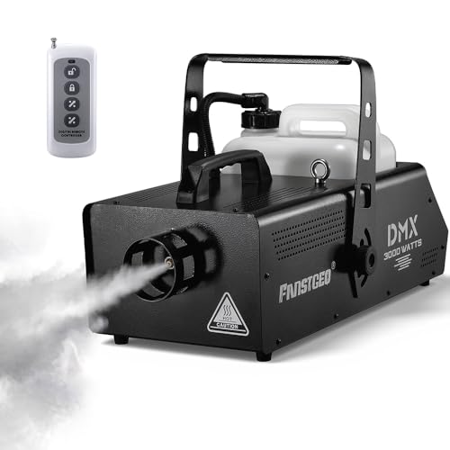 3000W Professional Fog Machine with DMX Remote for Stage Halloween | 50000 CFM Output, Timer Function, Adjustable Smoke, Fast Warm-Up, Heavy Steel Build for DJ Party Concert Events - color: FF-04
