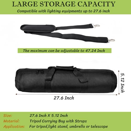 BLIRITEL 27.6 inch Tripod Carrying Case, Heavy Duty Padded Tripod Bag with Shoulder Strap for Light Stand,Monopods,Umbrellas,Softbox,Boom Stands and Photography Accessories (27.6 x 5.12 Inch) - size: 27.6 x 5.12 Inch