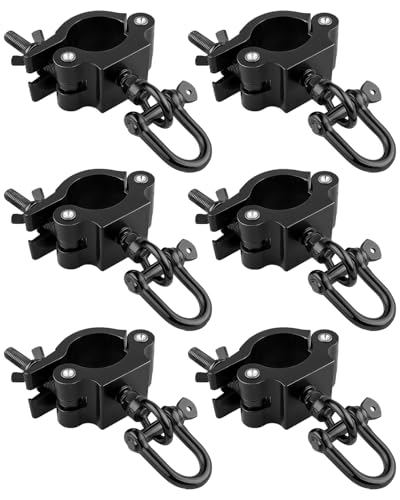 6 Pcs Wider Stage Truss Clamp, 2In O-Clamp Stage Lights Mounting - color: 6Pcs Black