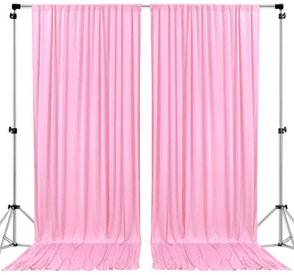 AK Trading DRAPE-5x10 Polyester Backdrop Drapes Curtains Panels with Rod Pockets, Pink, 10' x 10' - color: Pink, size: 60"W x 120"L (Pack of 2)