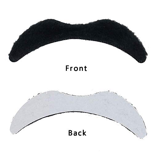 yuehong Black Curly Jumbo 70s81s Afro Wig Rocker Disco Wig with Mustache | Heat Resistant Synthetic Fibers Soft Durable Breathable Costume Hair
