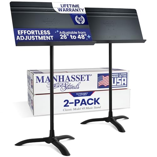 Manhasset 48 Symphony Music Stands for Sheet Music - Pack of 2 - color: Black, size: Pack of 2