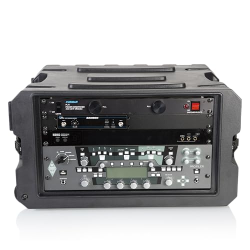 Gator Cases Pro Series 6U Rolling Rack Case with 19" Depth, Tow Handle & Recessed Wheels, Roto Molded Made in USA (G-PROR-6U-19) - size: 6U Rack Space, style: Rolling Rack - 19" Deep
