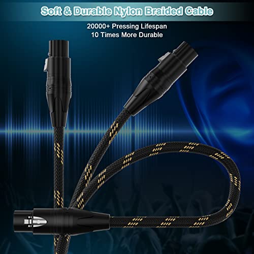 XLR to 1/4 Cable, XLR Female to 1/4 Cable 25FT 2Pack - size: 25ft 2Pack, style: XLR Female to 6.35