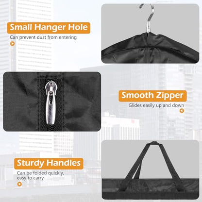 MISSLO 72" Wedding Dress Garment Bag Waterproof Garment Bags for Travel for Women Dress Bags for Gowns Long for Closet Storage 2-Pack, Black - size: 72 inch