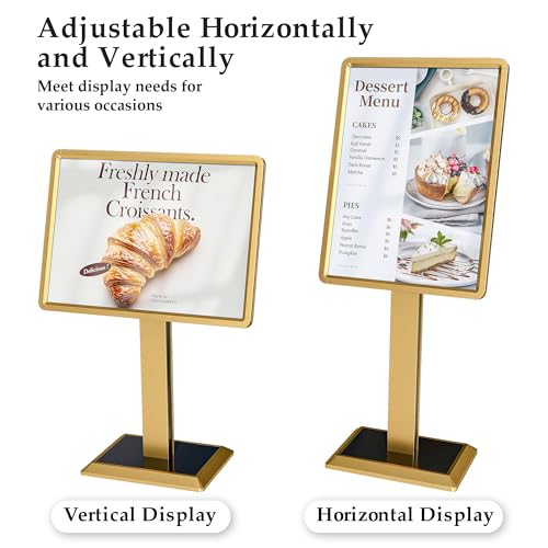 lesolar Adjustable Floor Standing Sign Holder Display, 21" x 29"Menu Stand | Aluminum Alloy Heavy Duty Pedestal Sign Stand, Menu Poster Message Advertisement Display Holder for Restaurant Cafe Hotel