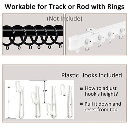 Fcosie Home Theater Curtains Flat Hooks, Extra Wide Velvet Drapes, Blackout Room Darkening Thermal Insulated Drapery for Home Moive Theater Room, 1 PC, 180W x102 L, Black, No Liner - color: Black (#111) + No Liner, size: 180"W x 102"L (Pack of 1)