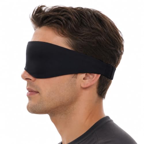 ALASKA BEAR Sleep Mask for Side Sleepers Patented Design, Cup-Shaped and Extra-Soft, 100 Blackout Eye Mask Shades Cover for Men and Women Home or Travel, Machine Washable, Black - color: A2 Black