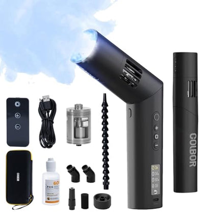 COLBOR Fog Machine CF5 Cine Flare Battery Handheld Portable Smoke Machine | with Lights and Fan Foldable Body 25 Levels Density Wireless Remote Control Fogger for Photography Parties Weddings