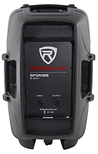 Rockville SPGN128 12" Passive DJ PA Speaker Pair with RPA12 2-Channel Amp