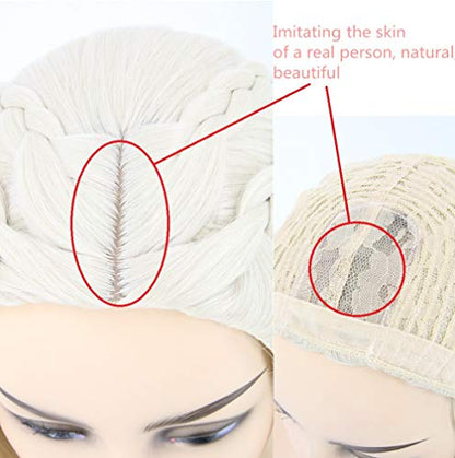 Topcosplay Women Wigs Beige Long Curly Wavy Cosplay Halloween Costume Party Wigs - color: Beige