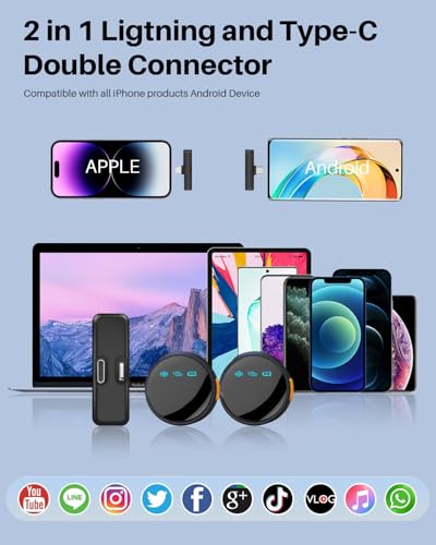 Caiord Wireless Lavalier Microphone for iPhone Android, Content Creator - color: Yellow