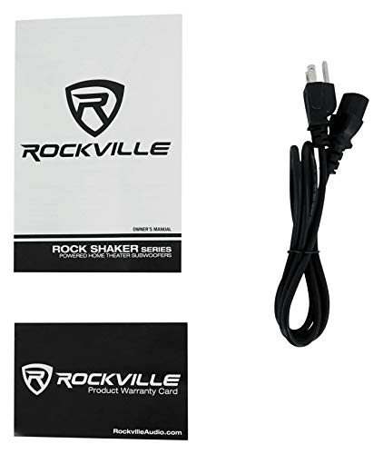 Rockville Rock Shaker 10" Classic Wood Powered Subwoofer Home Theater | 600W Peak, 300W RMS, RCA In/Out, High-Level In/Out, 20Hz-200Hz Response, MDF Enclosure, Class D Amplifier - color: Classic Wood