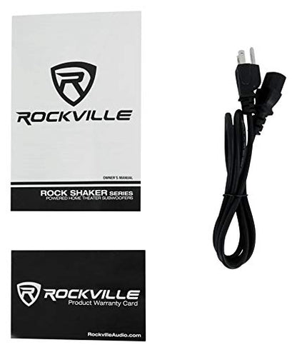 Rockville Rock Shaker 10" Classic Wood Powered Subwoofer Home Theater | 600W Peak, 300W RMS, RCA In/Out, High-Level In/Out, 20Hz-200Hz Response, MDF Enclosure, Class D Amplifier - color: Classic Wood