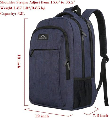 MATEIN Blue Laptop Backpack, Slim Travel Backpack with Laptop Compartment | Fits 15.6 Inch Notebook, Anti Theft Pocket, College Student Daypack, Teenager Gift, Computer Daily Bag for Men Women - color: Blue, size: 15.6 Inch