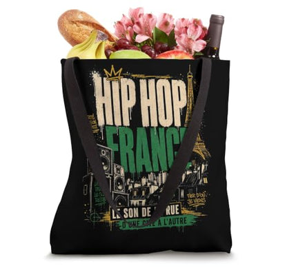 Hip Hop France Green Gold Speaker Fan Le Son de la Rue Tote Bag