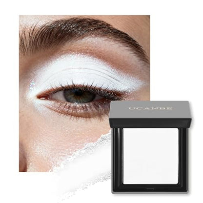 UCANBE White Single Eyeshadow Palette, Highly Pigmented Matte Eye Shadow Powder, Professional Long-Lasting Waterproof Makeup Palette - color: 07 Snow