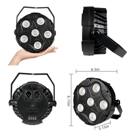 LED Par Lights, Super Bright 6x8W RGBW Par Can Light Slim Uplights Stage Wash Lights with Remote & DMX Control, DJ Event Lighting for Wedding Party Church Club Stage Lighting