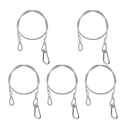 5 Pack Stage Light Safety Cable Stainless Steel Security Wire for Lighting, Luggage, Garage Goor, Camera - size: 1/8in * 40in