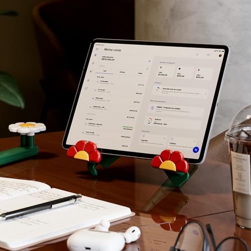 Portable Book Stand, Flower-Shaped Book Holder for Reading Hands Free, Foldable Adjustable Reading Stand for Cookbooks Textbooks Tablets, Lightweight Desktop Display Rack for Home Kitchen Office