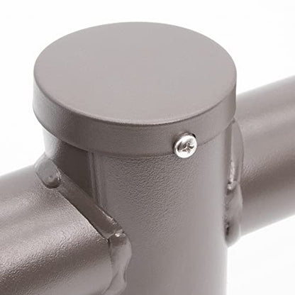 180 Degree Double Bullhorn Mounting Bracket for 2 Lighting Fixtures, Bronze Steel Pole Mount Bracket for Outdoor Shoebox, Parking Lot, Street Light Fixtures - size: 180 Degree Double Bullhorn Pole Mount Bracket