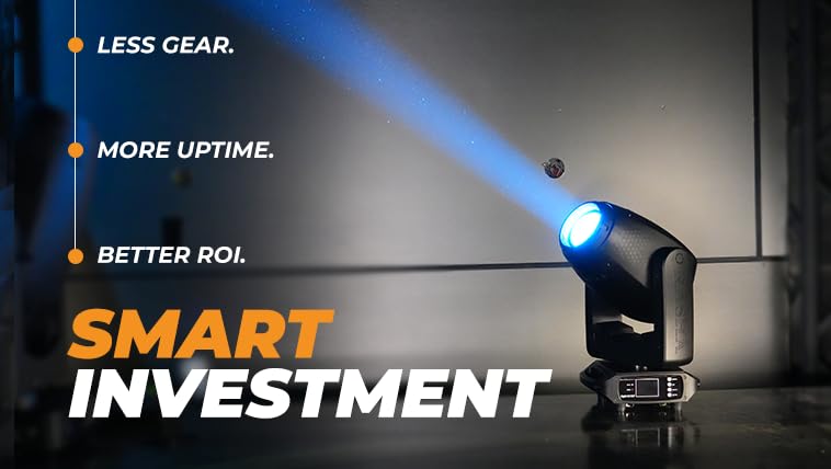 Cybrid G2 Hybrid Moving Head – 23,000 lm LED, Spot/Beam/Wash, Motorized Zoom 2°–35° Auto‑Focus, 9+ Colors + CTO Wheel, 8 Rotating & 7 Static Gobos, 3‑Facet Prism, 17,000 @ 5 m, 22 Channels (Black) - color: Black