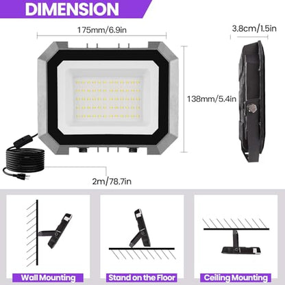 50W LED Black Lights 2 Pack, Blacklight Flood Light with On/Off Switch | 6.7Ft Cord, IP65 Waterproof Outdoor Black Lights, Glow in The Dark, Halloween, Body Paint, Fluorescent Poster, Neon Glow - size: 50 watts