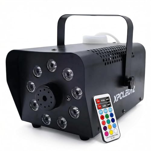 Fog Machine Smoke Machine Controllable LED Light 500W and 2000CFM Fog Disinfection with Wireless and Wired Remote Control for Weddings, Halloween,Parties or Disinfection with Fuse Protection (3LED) - color: 3LED