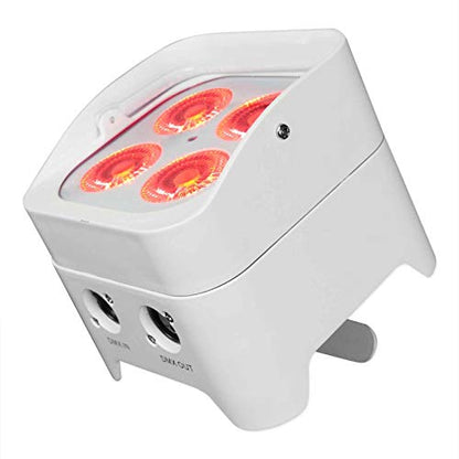 Rockville Best PAR 50 White Rechargeable LED Par Wash Light, Wireless DMX, 4x6W RGBWA+UV LEDs, 4400mAh Battery, 6500 Lux Output, Compact for DJs, Stage, Weddings, Parties | 15-Hour Rechargeable Battery, RGBWA, UV, IRC Remote, Sound Activated, Flicker Free