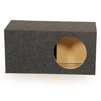 QPower Heavy Duty Single Vented Subwoofer Enclosure, Charcoal Gray, 15 Inch | Carpet Covered, Extra Large 5.3 Cu Ft Air Space, 1 Inch MDF Face & 3/4 In Walls, 37 Hz Tuning, Gold-Tipped Spring Terminals - style: Vented Extra Large