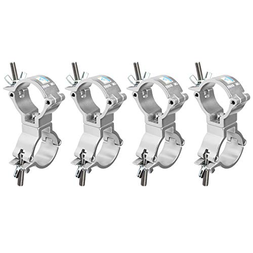 GBGS 4 Pack Swivel Double Truss Clamps, Fits OD 2" Truss,Silver - color: Silver