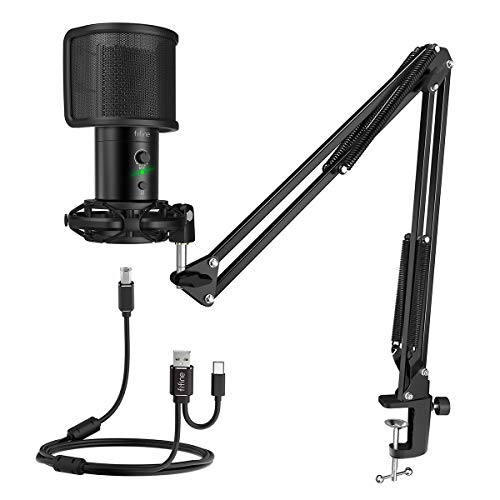 FIFINE T683 USB Microphone Kit with Arm Stand for Podcast, Recording