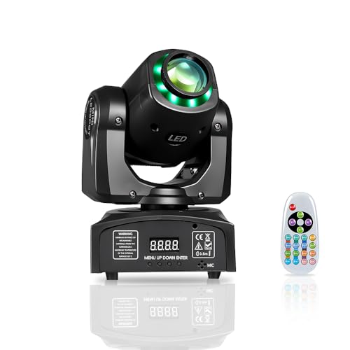 AGVYBE 60W Moving Head DJ Lights with Remote Control, 8 Patterns & 8 Colors, DMX512 & Sound Activated, 540° Pan & 270° Tilt, Compact LED Stage Beam Lighting for Wedding, Party, Club, Disco (1 Pack) - color: Navy