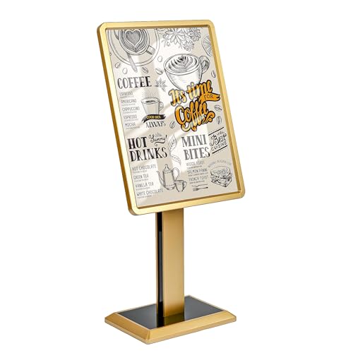 lesolar Adjustable Floor Standing Sign Holder Display, 21" x 29"Menu Stand | Aluminum Alloy Heavy Duty Pedestal Sign Stand, Menu Poster Message Advertisement Display Holder for Restaurant Cafe Hotel