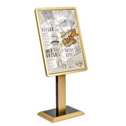 lesolar Adjustable Floor Standing Sign Holder Display, 21" x 29"Menu Stand | Aluminum Alloy Heavy Duty Pedestal Sign Stand, Menu Poster Message Advertisement Display Holder for Restaurant Cafe Hotel
