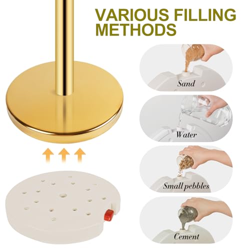 Stainless Steel Stanchion Post Queue 5 ft Red Velvet Rope Red Carpet Ropes and Poles Crowd Control Barriers Sand Injection Hollow Base and Velvet Ropes Set for Party Supplies (4 Pieces, Gold) - color: Gold-4PCS