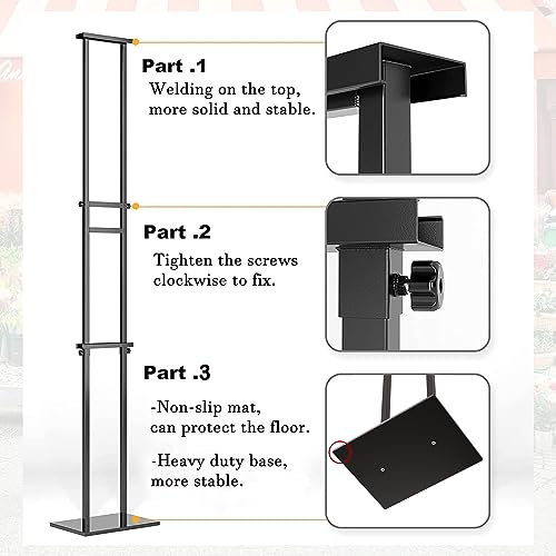 WHAUU Display Stand Sign Holder, Heavy Duty Adjustable Poster Stand | Pedestal Sign Stand with Non-Slip Base, Up to 75inch, Double-Sided for Board & Foam Sign, Fit Wedding, Restaurant, Business - size: 75 inch-1PACK