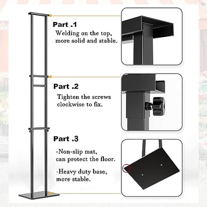 WHAUU Display Stand Sign Holder, Heavy Duty Adjustable Poster Stand | Pedestal Sign Stand with Non-Slip Base, Up to 75inch, Double-Sided for Board & Foam Sign, Fit Wedding, Restaurant, Business - size: 75 inch-1PACK